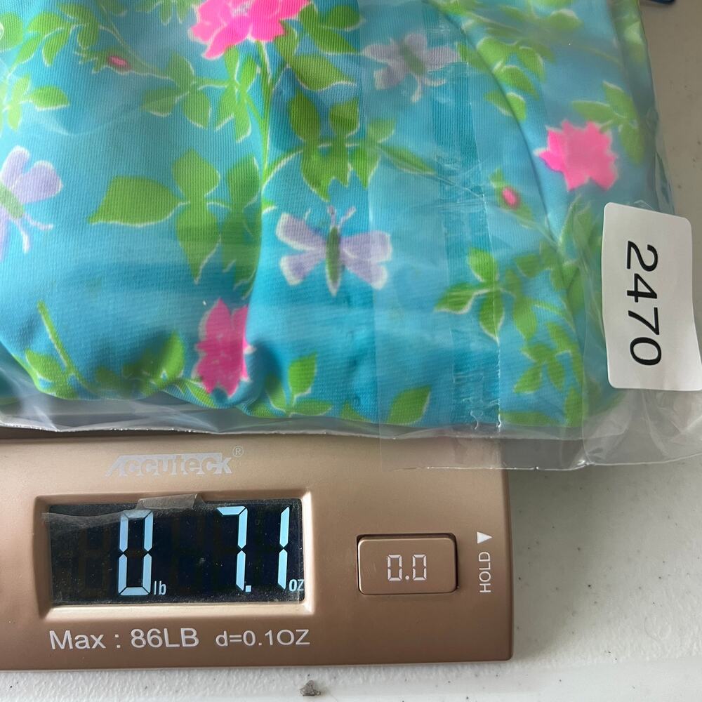 VTG Vanda Key West VIBRANT Blue Green Floral Pink One Shoulder Maxi Dress Size 6 - Picture 16 of 16